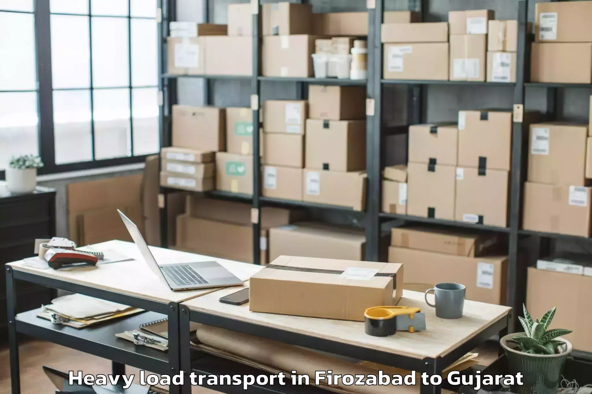 Easy Firozabad to Bhanvad Heavy Load Transport Booking